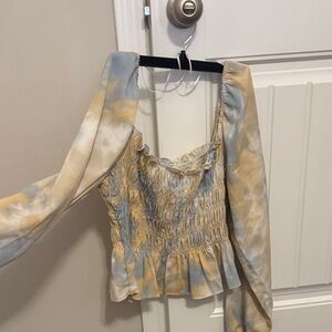 Women's Tie-Dye Smocked Top